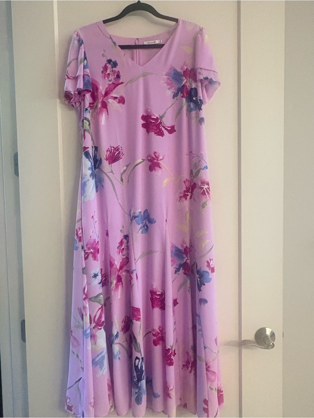 Chico's Lavender Floral Maxi Dress Chicos size 1 (8)